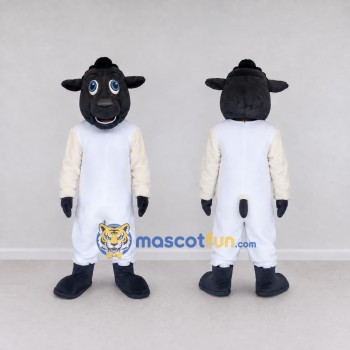 Custom Black and White Sheep Mascot Costume Adult Full Body Suit for Farm Events
