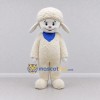 Custom Cream and Blue Lamb with a Bandana Mascot Costume Adult Full Body Suit for School Events Custom Cream and Blue Lamb with a Bandana Mascot Costume Adult Full Body Suit for School Events