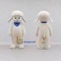 Custom Cream and Blue Lamb with a Bandana Mascot Costume Adult Full Body Suit for School Events