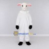 Custom White and Pink Sheep Mascot Costume Adult Full Body Suit for Farm Events Custom White and Pink Sheep Mascot Costume Adult Full Body Suit for Farm Events
