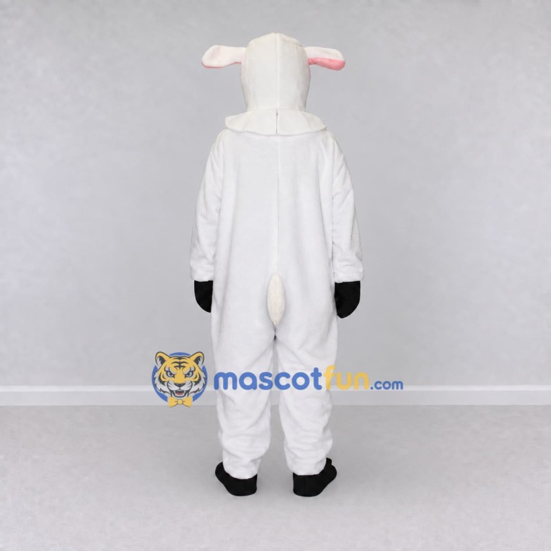 Custom White and Pink Sheep Mascot Costume Adult Full Body Suit for Farm Events Custom White and Pink Sheep Mascot Costume Adult Full Body Suit for Farm Events