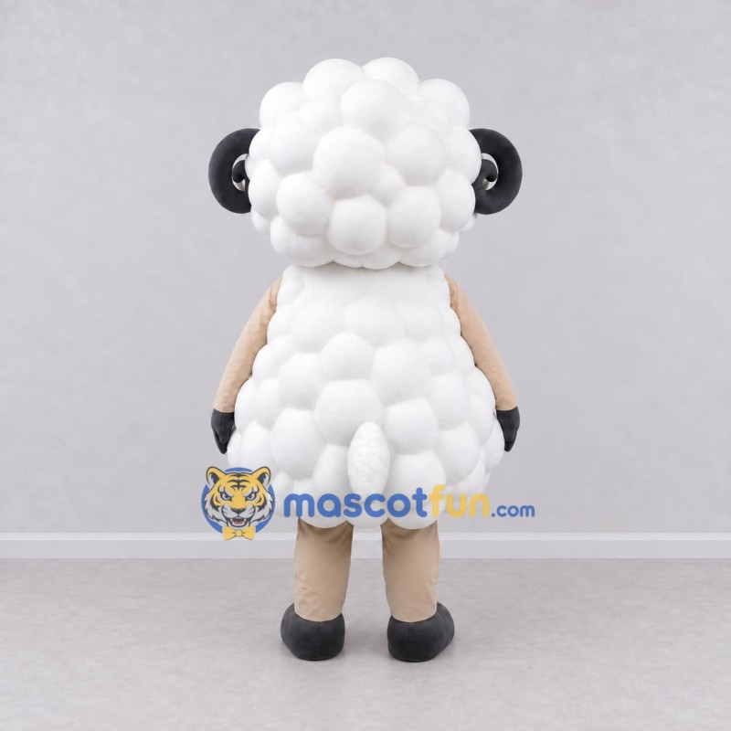 Custom White and Black Sheep Character Mascot Costume Adult Full Body Suit for School Events Custom White and Black Sheep Character Mascot Costume Adult Full Body Suit for School Events