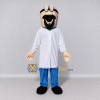 Custom White and Blue Bearded Scientist Mascot Costume Adult Full Body Suit for School Events Custom White and Blue Bearded Scientist Mascot Costume Adult Full Body Suit for School Events