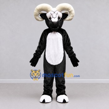 Custom Black and White Ram Mascot Costume Adult Full Body Suit for Farm Events Custom Black and White Ram Mascot Costume Adult Full Body Suit for Farm Events