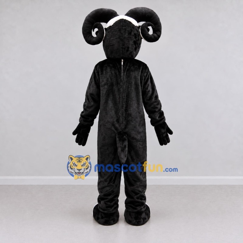 Custom Black and White Ram Mascot Costume Adult Full Body Suit for Farm Events Custom Black and White Ram Mascot Costume Adult Full Body Suit for Farm Events