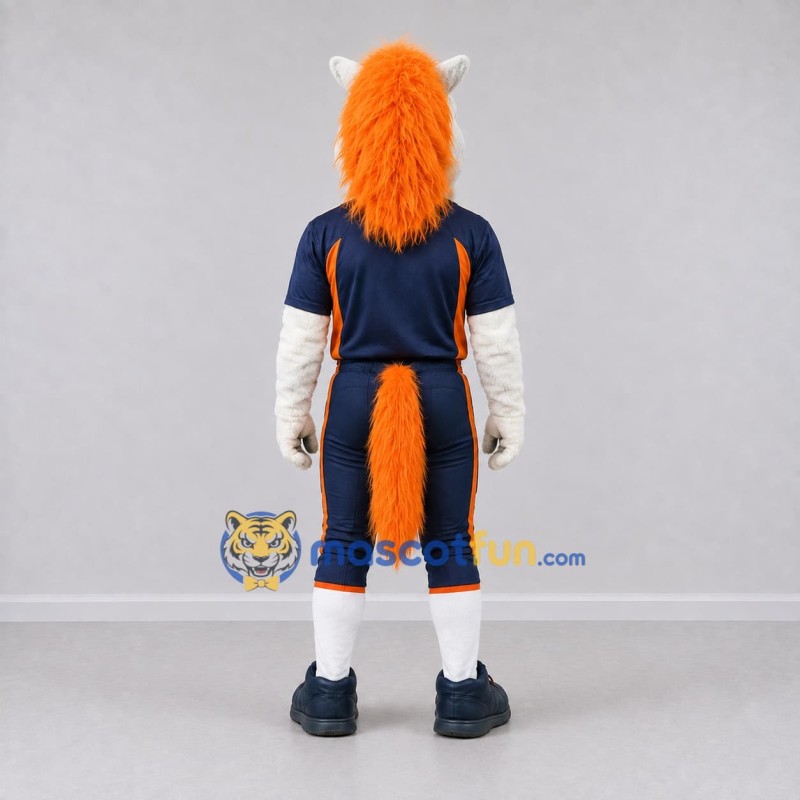 Custom White and Navy Blue Horse in Sportswear Mascot Costume Adult Full Body Suit for Sports Events Custom White and Navy Blue Horse in Sportswear Mascot Costume Adult Full Body Suit for Sports Events