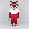 Custom Brown and Red Fox Character in Sportswear Mascot Costume Adult Full Body Suit for Sports Events Custom Brown and Red Fox Character in Sportswear Mascot Costume Adult Full Body Suit for Sports Events