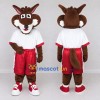 Custom Brown and Red Fox Character in Sportswear Mascot Costume Adult Full Body Suit for Sports Events Custom Brown and Red Fox Character in Sportswear Mascot Costume Adult Full Body Suit for Sports Events
