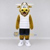 Custom Golden Brown and White Bull in Sportswear Mascot Costume Adult Full Body Suit for Sports Events Custom Golden Brown and White Bull in Sportswear Mascot Costume Adult Full Body Suit for Sports Events
