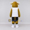 Custom Golden Brown and White Bull in Sportswear Mascot Costume Adult Full Body Suit for Sports Events Custom Golden Brown and White Bull in Sportswear Mascot Costume Adult Full Body Suit for Sports Events