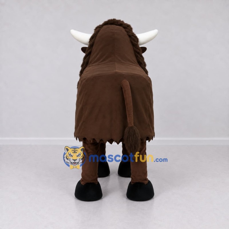 Custom Brown and White Four-Legged Bull Mascot Costume Adult Full Body Suit for Farm Events Custom Brown and White Four-Legged Bull Mascot Costume Adult Full Body Suit for Farm Events