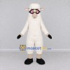 Custom White Sheep in Goggles Mascot Costume Adult Full Body Suit for Winter Events Custom White Sheep in Goggles Mascot Costume Adult Full Body Suit for Winter Events