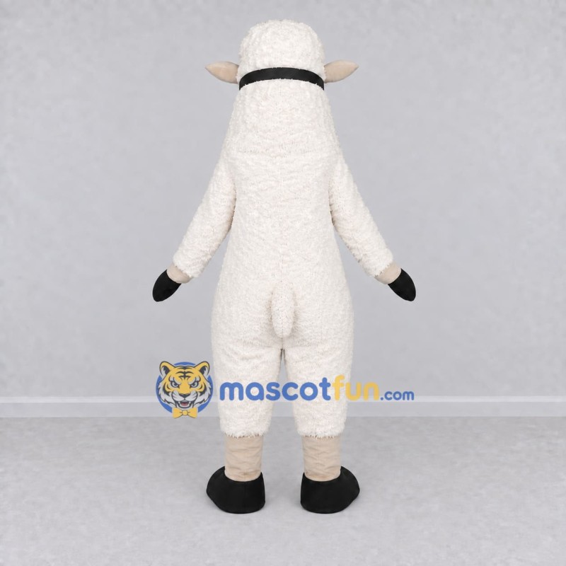 Custom White Sheep in Goggles Mascot Costume Adult Full Body Suit for Winter Events Custom White Sheep in Goggles Mascot Costume Adult Full Body Suit for Winter Events