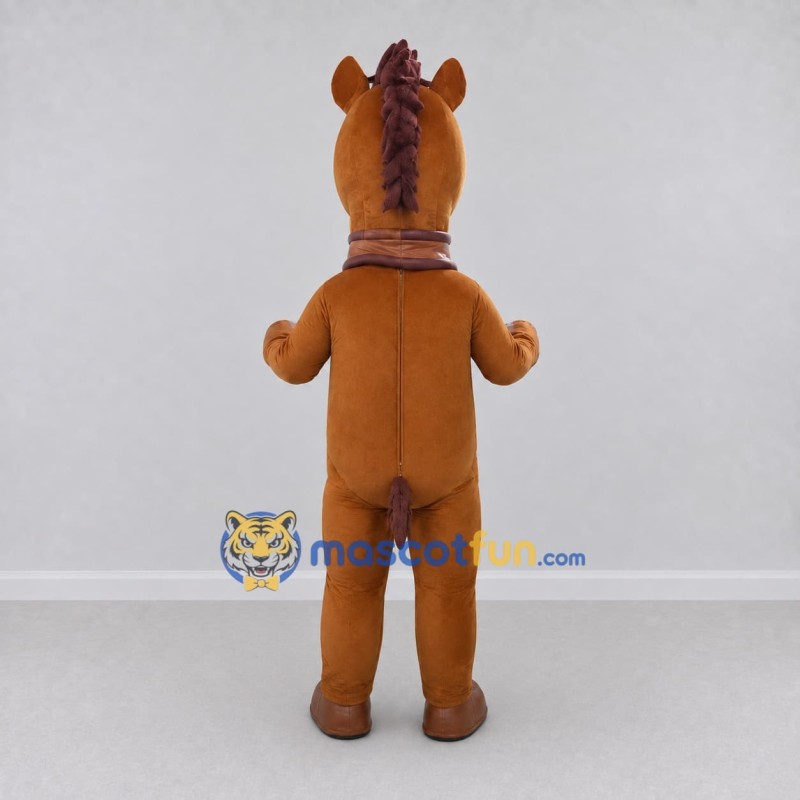Custom Brown and Cream Horse with Horseshoe Hooves Mascot Costume Adult Full Body Suit for Farm Events Custom Brown and Cream Horse with Horseshoe Hooves Mascot Costume Adult Full Body Suit for Farm Events