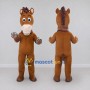 Custom Brown and Cream Horse with Horseshoe Hooves Mascot Costume Adult Full Body Suit for Farm Events