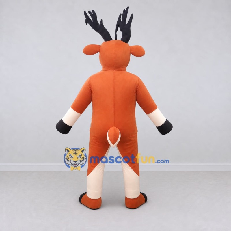 Custom Orange and White Deer Mascot Costume Adult Full Body Suit for Wildlife Events Custom Orange and White Deer Mascot Costume Adult Full Body Suit for Wildlife Events