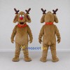 Custom Brown and Red Dog with Reindeer Antlers Mascot Costume Adult Full Body Suit for Christmas Events Custom Brown and Red Dog with Reindeer Antlers Mascot Costume Adult Full Body Suit for Christmas Events