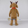 Custom Brown and Red Dog with Reindeer Antlers Mascot Costume Adult Full Body Suit for Christmas Events Custom Brown and Red Dog with Reindeer Antlers Mascot Costume Adult Full Body Suit for Christmas Events