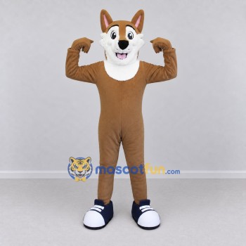 Custom Brown and White Dog Mascot Costume Adult Full Body Suit for Community Events Custom Brown and White Dog Mascot Costume Adult Full Body Suit for Community Events