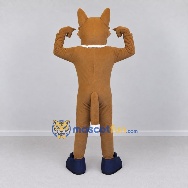 Custom Brown and White Dog Mascot Costume Adult Full Body Suit for Community Events Custom Brown and White Dog Mascot Costume Adult Full Body Suit for Community Events