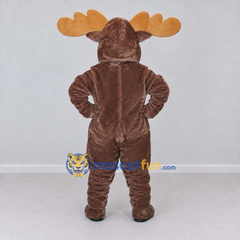 Custom Brown and Tan Moose Mascot Costume Adult Full Body Suit for Wildlife Events Custom Brown and Tan Moose Mascot Costume Adult Full Body Suit for Wildlife Events