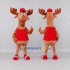 Custom Orange and Red Moose in a Shirt and Cap Mascot Costume Adult Full Body Suit for School Events Custom Orange and Red Moose in a Shirt and Cap Mascot Costume Adult Full Body Suit for School Events