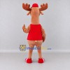 Custom Orange and Red Moose in a Shirt and Cap Mascot Costume Adult Full Body Suit for School Events Custom Orange and Red Moose in a Shirt and Cap Mascot Costume Adult Full Body Suit for School Events