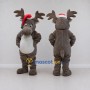 Custom Brown and Red Moose in a Santa Hat Mascot Costume Adult Full Body Suit for Christmas Events