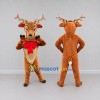 Custom Brown and Red Reindeer with a Bow Mascot Costume Adult Full Body Suit for Christmas Events Custom Brown and Red Reindeer with a Bow Mascot Costume Adult Full Body Suit for Christmas Events