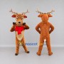 Custom Brown and Red Reindeer with a Bow Mascot Costume Adult Full Body Suit for Christmas Events