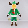 Custom Tan and Green Moose in an Elf Outfit Mascot Costume Adult Full Body Suit for Christmas Events Custom Tan and Green Moose in an Elf Outfit Mascot Costume Adult Full Body Suit for Christmas Events