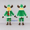 Custom Tan and Green Moose in an Elf Outfit Mascot Costume Adult Full Body Suit for Christmas Events Custom Tan and Green Moose in an Elf Outfit Mascot Costume Adult Full Body Suit for Christmas Events