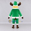 Custom Tan and Green Moose in an Elf Outfit Mascot Costume Adult Full Body Suit for Christmas Events Custom Tan and Green Moose in an Elf Outfit Mascot Costume Adult Full Body Suit for Christmas Events