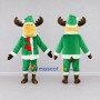 Custom Tan and Green Moose in an Elf Outfit Mascot Costume Adult Full Body Suit for Christmas Events