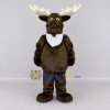 Custom Dark Brown and Cream Moose Mascot Costume Adult Full Body Suit for Wildlife Events