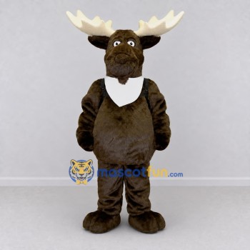 Custom Dark Brown and Cream Moose Mascot Costume Adult Full Body Suit for Wildlife Events