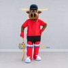 Custom Brown and Red Moose in Hockey Sportswear Mascot Costume Adult Full Body Suit for Sports Events Custom Brown and Red Moose in Hockey Sportswear Mascot Costume Adult Full Body Suit for Sports Events