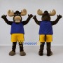 Custom Brown and Blue Moose in Sportswear Mascot Costume Adult Full Body Suit for Sports Events