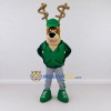 Custom Brown and Green Deer in a Tracksuit Mascot Costume Adult Full Body Suit for Sports Events Custom Brown and Green Deer in a Tracksuit Mascot Costume Adult Full Body Suit for Sports Events