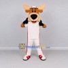 Custom Tan and White Moose in Baseball Sportswear Mascot Costume Adult Full Body Suit for Sports Events
