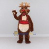 Custom Brown and Cream Reindeer with a Red Harness Mascot Costume Adult Full Body Suit for Christmas Events Custom Brown and Cream Reindeer with a Red Harness Mascot Costume Adult Full Body Suit for Christmas Events