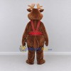 Custom Brown and Cream Reindeer with a Red Harness Mascot Costume Adult Full Body Suit for Christmas Events Custom Brown and Cream Reindeer with a Red Harness Mascot Costume Adult Full Body Suit for Christmas Events