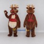 Custom Brown and Cream Reindeer with a Red Harness Mascot Costume Adult Full Body Suit for Christmas Events