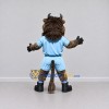 Custom Brown and Light Blue Bison Character in Sportswear Mascot Costume Adult Full Body Suit for Sports Events Custom Brown and Light Blue Bison Character in Sportswear Mascot Costume Adult Full Body Suit for Sports Events