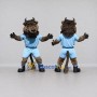 Custom Brown and Light Blue Bison Character in Sportswear Mascot Costume Adult Full Body Suit for Sports Events