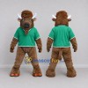 Custom Brown and Green Bison Character in a Shirt Mascot Costume Adult Full Body Suit for Sports Events Custom Brown and Green Bison Character in a Shirt Mascot Costume Adult Full Body Suit for Sports Events