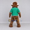 Custom Brown and Green Bison Character in a Shirt Mascot Costume Adult Full Body Suit for Sports Events Custom Brown and Green Bison Character in a Shirt Mascot Costume Adult Full Body Suit for Sports Events