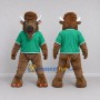Custom Brown and Green Bison Character in a Shirt Mascot Costume Adult Full Body Suit for Sports Events