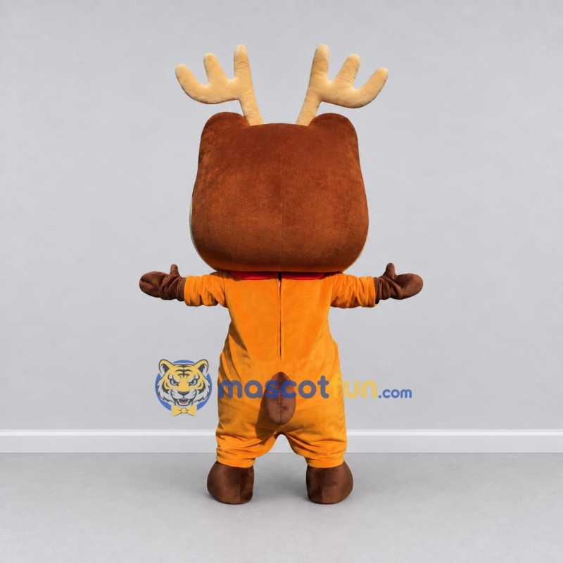 Custom Brown and Orange Deer Character Mascot Costume Adult Full Body Suit for School Events Custom Brown and Orange Deer Character Mascot Costume Adult Full Body Suit for School Events