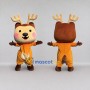 Custom Brown and Orange Deer Character Mascot Costume Adult Full Body Suit for School Events